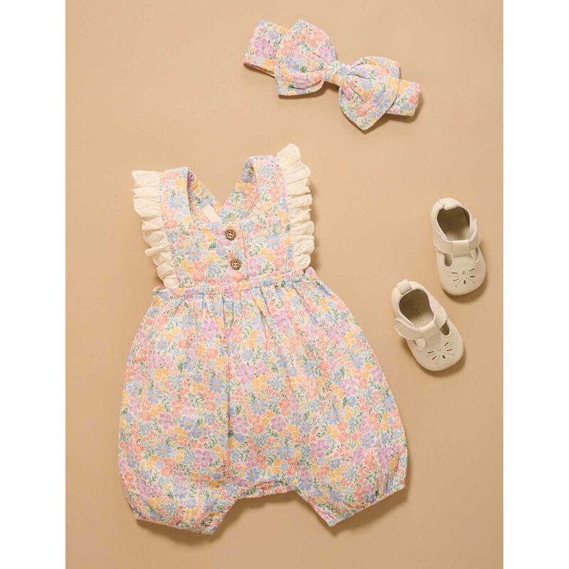 Purebaby Floral Romper image number 1